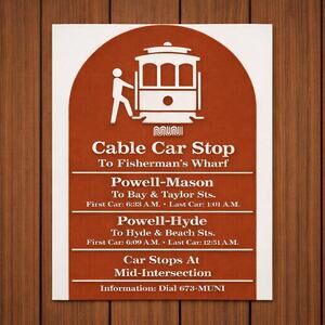 San Francisco California Cable Car Stop Sign Fishermans Wharf Powell Mason Hyde